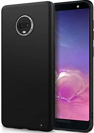 KRL Motorola Moto G6 Plus Mobile Back Cover (Smooth Silicone|CameraProtection|Black RL2912)