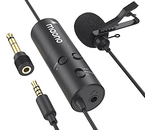 MAONO AU-103 Mobile Collar Mic with Noise Cancellation for YouTube Recording, The Condenser Microphone for PC, Singing, Vlogging, Gaming