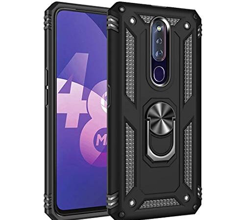 Mobile Phone Protective Case for Oppo F11 Pro Shockproof TPU + PC Protective Case with 360 Degree Rotating Holder