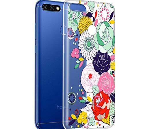 Nainz ''Multicolor Flowers'' Honor 7A Back Case Cover/Printed Designer Soft Back Cover for Honor 7A