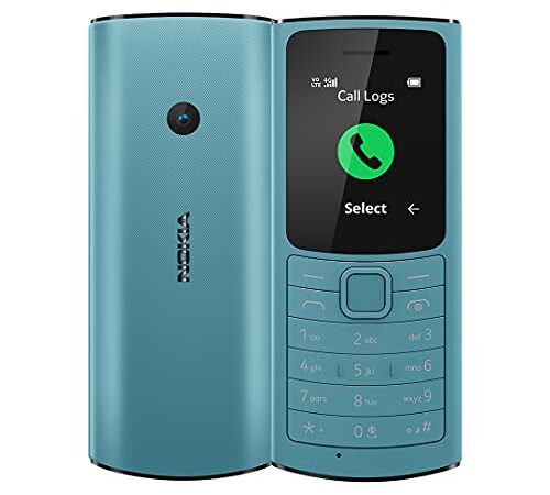 Nokia 110 4G with Volte HD Calls, Up to 32GB External Memory, FM Radio (Wired & Wireless Dual Mode), Games, Torch | Aqua 110 DS-4G