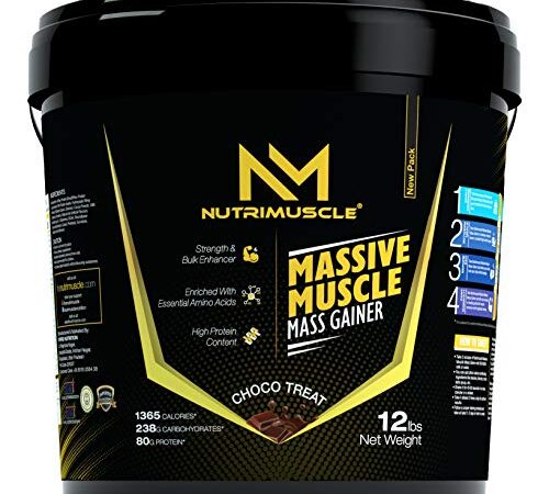 NUTRIMUSCLE MASSIVE MUSCLE MASS GAINER POWDER- 12LBS - CHOCO TREAT FLAVOUR - FOR MUSCLE AND MASS GAIN - MADE IN INDIA