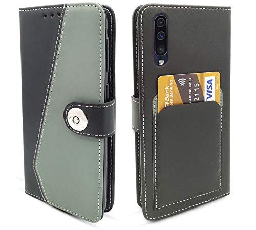 Pikkme Samsung Galaxy A50 / A50s / A30s Flip Cover Magnetic Leather Wallet Case Shockproof TPU for Samsung Galaxy A50 / A50s / A30s (Grey)