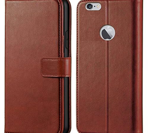 ROFIX STAR Apple iPhone 6 Plus Flip Cover Magnetic Leather Wallet Case Shockproof TPU for Apple iPhone 6 Plus (Brown)