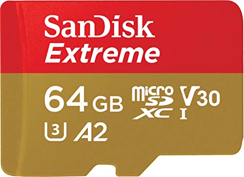 SanDisk Extreme microSD UHS I Card 64GB for 4K Video on Smartphones,Action Cams 170MB/s Read,80MB/s Write