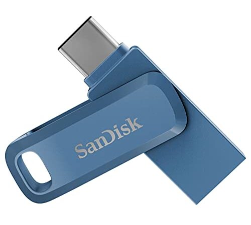 SanDisk Ultra Dual Drive Go USB Type C Pendrive for Mobile, Navy Blue, 64GB, 5Y Warranty