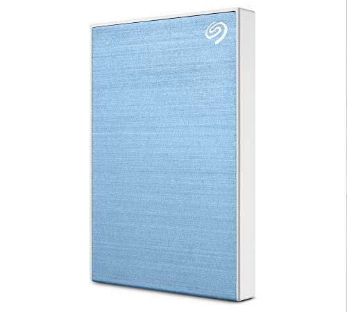 Seagate One Touch 1TB External HDD with Password Protection – Light Blue, for Windows and Mac, with 3 yr Data Recovery Services, and 4 Months Adobe CC Photography (STKY1000402)