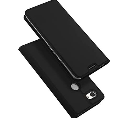 SkyTree Case for Google Pixel 3a, Ultra Fit Flip Folio Leather Case Cover with [Kickstand] [Card Slot] Magnetic Closure for Google Pixel 3a - Black