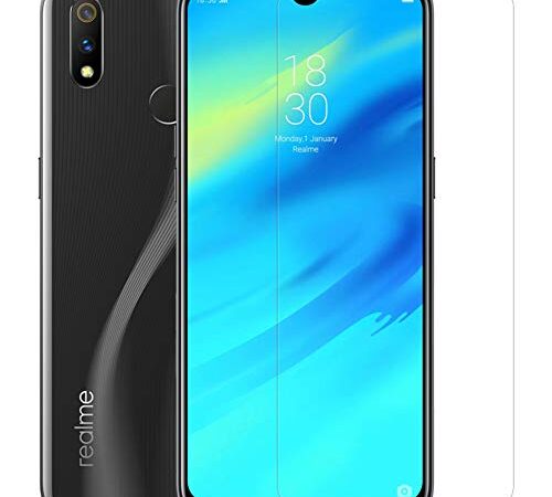 Soezit Realme 3i Tempered Glass, Premium Anti E3iplosion Premium Tempered Glass,9H Hardness,2.5d D, Ultra Clear, Anti Scratch Free Anti Finger Print for Realme 3i