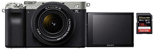 Sony Alpha ILCE-7C with 28-60mm Zoom Lens + SanDisk 128GB Extreme Pro SDXC UHS-I Card - C10, U3, V30, 4K UHD, SD Card