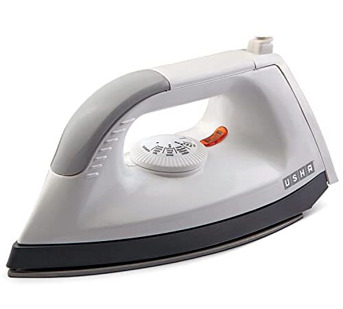 USHA EI 1602 1000 W Lightweight Dry Iron with Non-Stick Soleplate (Multi-colour)