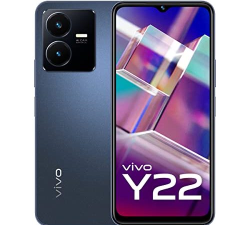 Vivo Y22 (Starlit Blue, 6GB RAM, 128GB Storage) with No Cost EMI/Additional Exchange Offers