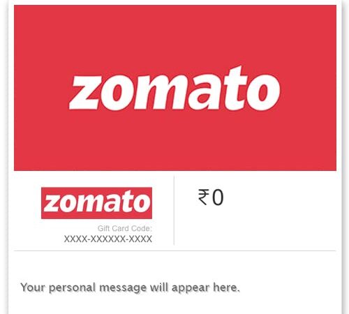 Zomato E-Gift Card - Redeemable on App