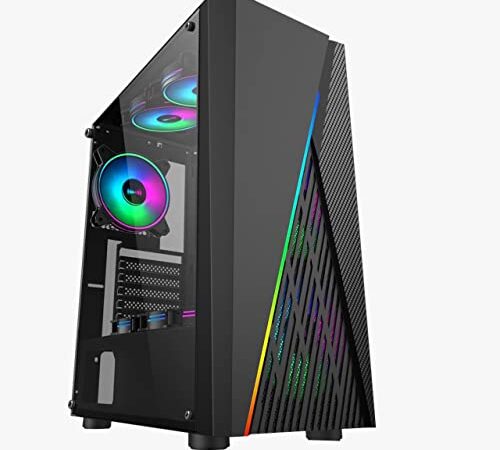 Zoonis Budget Gaming PC - Intel Core i5 2400-8GB RAM -120GB SSD - 500 GB HDD - GT 730 2GB, Gaming Cabinet with 3 RGB Cooling Fan, (Core I5 2nd Gen) and Wi - Fi