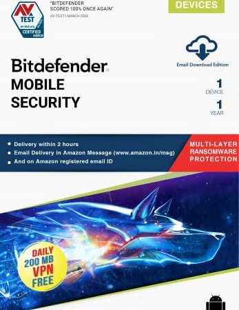 Bitdefender - 1 Device,1 Year - Mobile Security | Android| Latest Version | Email Delivery in 2 Hours- No CD |