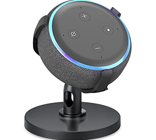 【Echo Dot Stand】 Table Holder for Echo Dot 3rd Generation, 360° Adjustable Stand Bracket Mount, Space-Saving Dot Accessories, No Muffled Sound Original Outlet Hanger for Smart Home Speaker