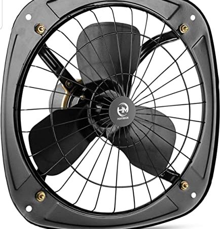 HARMAN INDUSTRIES Metal Fresh Air Exhaust Fan , 9 Inch (Metallic Grey)