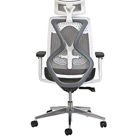 NXTGEN MISURAA Imported Xenon High Back Ergonomic Office & Home Chair with Advanced Synchro Tilt Mechanism, Mesh Seat & Back, Adjustable Seat Depth, Lumbar Support, Arms & Headrest (Grey)