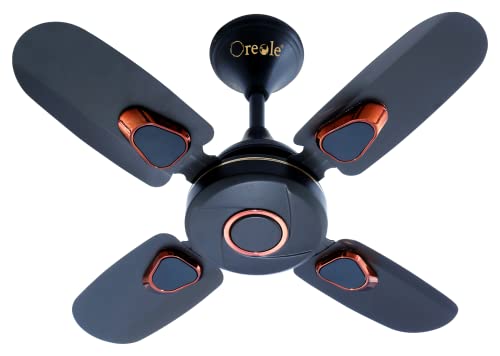 Oreole Amaze Ultra High Speed 24 Inch smoke black 600 mm Anti Dust 4 Blade Ceiling Fan (Black)