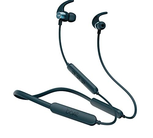 boAt Rockerz 255 Pro+ in-Ear Bluetooth Neckband with Upto 40 Hours Playback, ASAP Charge, IPX7, Dual Pairing, BT v5.0, with Mic (Teal Green)