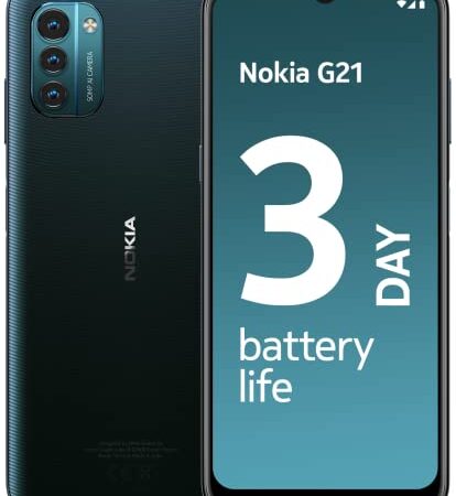 Nokia G21 Android Smartphone, Dual SIM, 3-Day Battery Life, 6GB RAM + 128GB Storage, 50MP Triple AI Camera | Nordic Blue