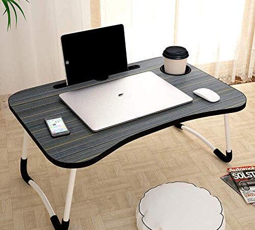 Palazzo Study Table/Bed Table/Foldable and Portable Wooden/Writing Desk for Office/Home/School (Black)