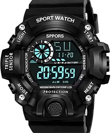 SELLORIA Digital Watch Shockproof Multi-Functional Automatic Black Color Strap Waterproof Digital Sports Watch for Mens Kids Watch for Boys Watch for Men Pack of 1 Watch Water Resistance Digital Watch