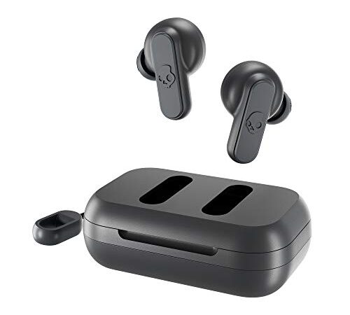 Skullcandy Dime True Wireless in-Ear Bluetooth Earbuds Compatible with iPhone and Android/Charging Case and Microphone/Great for Gym, Sports, and Gaming, IPX4 Water Dust Resistant - Chill Gray