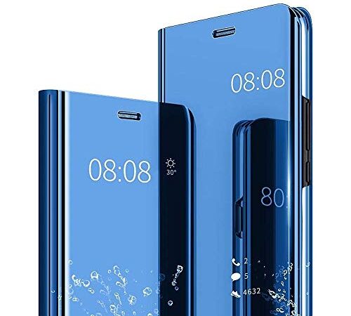 Alaira M30 Clear View Mobile Flip Cover with Magnetic Stand Full Body Protective Flip Cases Cover for Samsung Galaxy M30(Blue)
