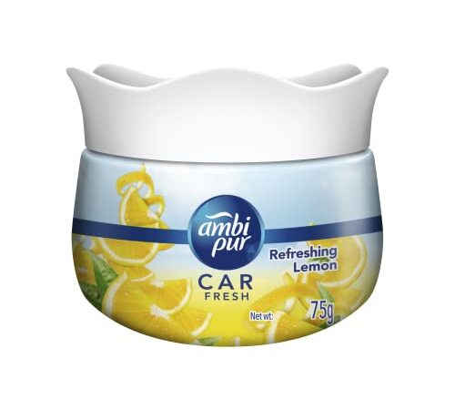 Ambi Pur Car Freshener Gel, Refreshing Lemon, 75 g