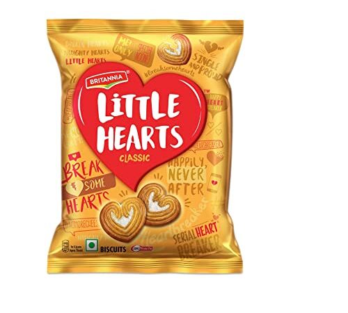 Britannia Little Hearts Biscuits, 26g, Golden Yellow