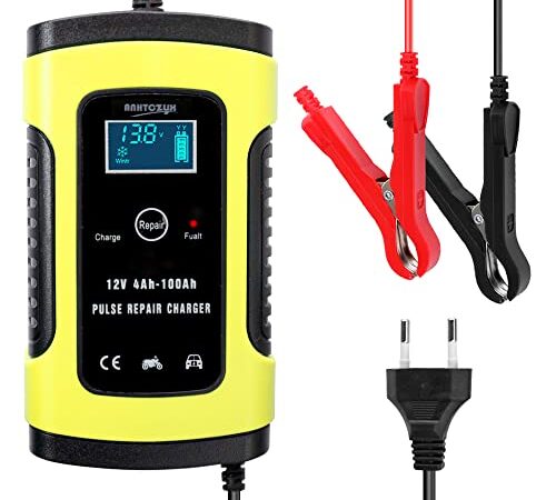 CATKOO 12V6A Full Automatic Car Battery Recharge Device Intelligent Power Chargers Pulse Repairing Chargers Leadacid Battery-Chargers with LCD Digital Display