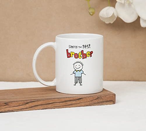 Clay Craft CC MM1 Swiss REZ9 Microwave Safe Coffee Mug for Gift to Sister Brother Rakhi 300ml, Best Brother