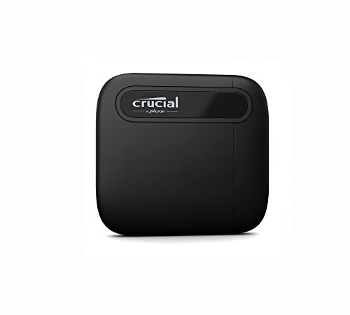 Crucial X6 500GB Portable SSD Up to 540MB/s USB 3.2 External Solid State Drive, USB-C - CT500X6SSD9, Black, 39 Grams