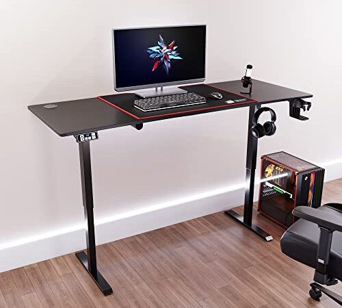 Green Soul Surface 2.0 Multipurpose Desk, Electric Height Adjustable Computer Office Gaming Table, Egonomic Spacious Sit Stand Solution, Digital Display with Memory Preset Option (140 x 68 x 117 cm)