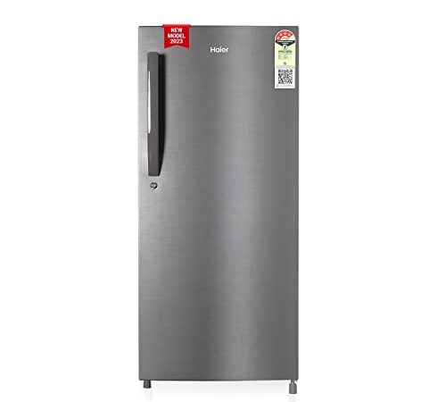 Haier 190L 4 Star Direct Cool Single Door Refrigerator (HED-204DS-P, Dazzle Steel)