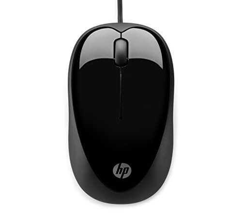 HP X1000 Wired USB Mouse with 3 Handy Buttons, Fast-Moving Scroll Wheel and Optical Sensor works on most Surfaces, 3 years warranty