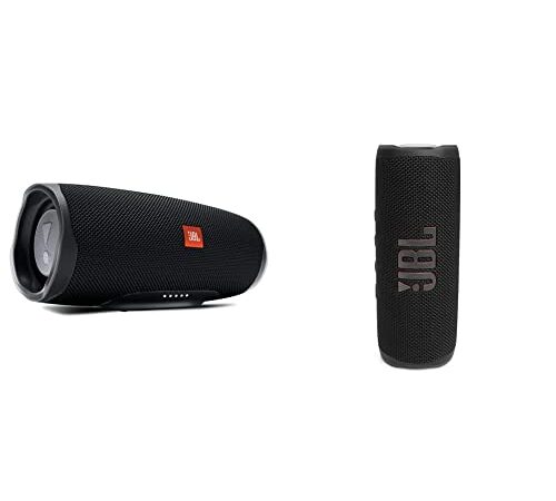 JBL Charge 4, Wireless Portable Bluetooth Speaker, Signature Sound & Type C (Without Mic, Black) & Flip 6 Wireless Portable Bluetooth Speaker Pro Sound, Upto 12 Hours Playtime, IP67 Water