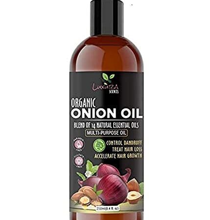 Luxura Sciences 250 ML Onion Hair Oil with 14 Essential Oils, Multi-Purpose Hair Growth Oil/Serum For Complete Hair Treatment with Argan, Bhringraj, Hibiscus, Sesame,Amla,Sweet Almond, Olive and more (1)