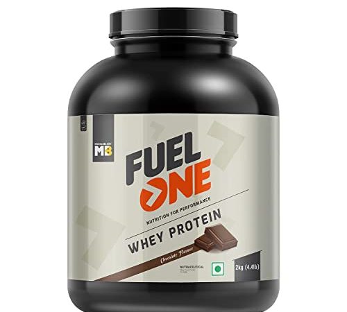 MuscleBlaze Fuel One Whey Protein, 24 g Protein, 5.29 g BCAA & 4.2 g Glutamic Acid (Chocolate, 2 kg / 4.4 lb)