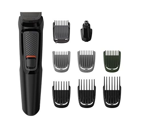 Philips Multi Grooming Kit MG3710/65, 9-in-1 (New Model), Face, Head and Body - All-in-one Trimmer. Self Sharpening Stainless Steel Blades, No Oil Needed, 60 Mins Run Time