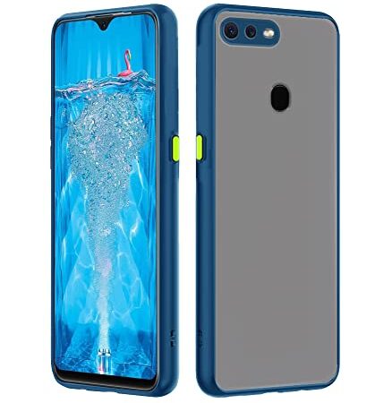 Pikkme TPU & PC Hybrid Smoked Back Full Camera Protection Bumper Back Cover for Oppo F9 Pro, Realme 2 Pro, Realme U1 (Blue)