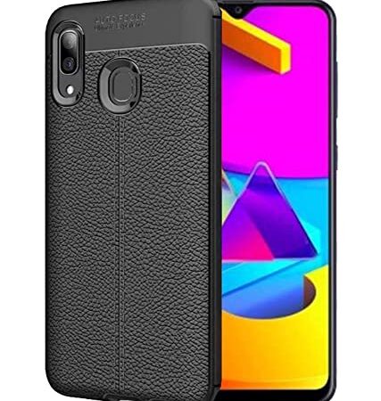 Plus AutoFocus Litchi Texture TPU Back Cover for Samsung Galaxy A30 / A20 / M10s - Black