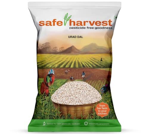 Safe Harvest Pesticide-Free Unpolished Urad Dal | Pure & Natural - 1kg