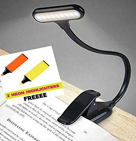 SHOPOPOYE Reading Light for Book - Study Table Night Reading Lamp for Bed Side Rechargeable USB LED Clip on with 3 Modes, ABS Plastic with 1.8W for Laptop,Stand -(1 Yr Warranty)(Black)