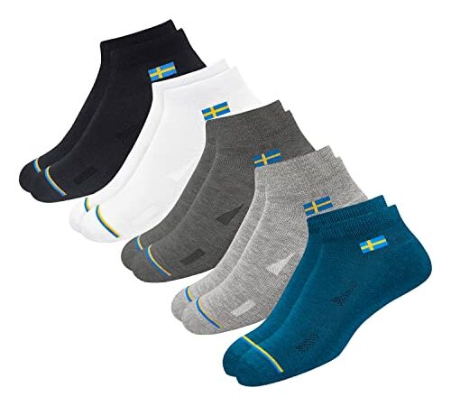 SWAGR 5 Pairs Solid Ankle Socks for Men & Women, Multicolor, Pack of 5, Free Size