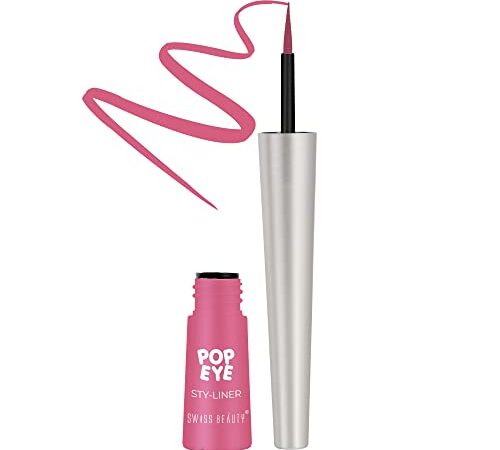 Swiss Beauty Pop Eyeliner | Waterproof And Long Lasting Liquid Eyeliner | Smudge Proof Eye Makeup |Quick Drying |Shade - Neon Pink, 3 Ml |