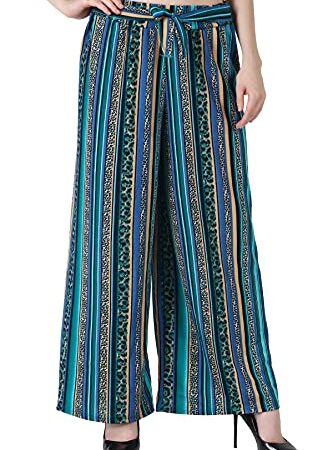 Women's Relaxed Fit Polyester Blend Palazzo (GR_YL_Multicolor_34)