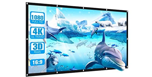 120 inch Projector Screen 16:9 HD Anti-Crease Portable Projection Screen, Foldable , Suitable (Width 244 cm x 183 cm Height) (120 Inch (9 Ft (W) x 5 Ft (H))