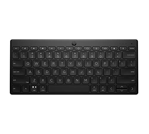 HP 350 Compact Multi-Device Bluetooth Keyboard; Spill Resistant; Swift Pair; OS Auto-Detection, LED Indicator, Battery Life Up to 24 Months, 3 Years Warranty